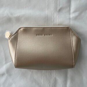Bobbi Brown Gold Make Up Case Bag Zippered - NEW